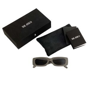 THE ATTICO x LINDA FARROW Mini Marfa Taupe Rectangular Sunglasses